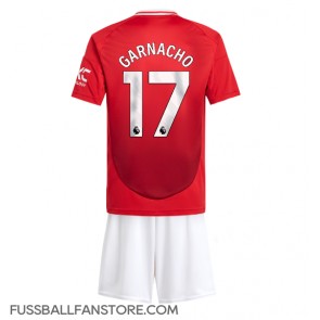 Manchester United Alejandro Garnacho #17 Replik Heimtrikot Kinder 2024-25 Kurzarm (+ Kurze Hosen)